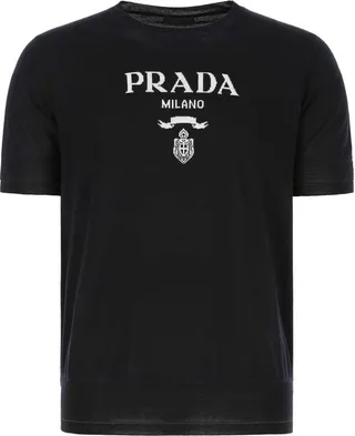 Prada Logo Intarsia Crewneck T-Shirt