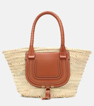 Marcie Medium raffia basket bag
