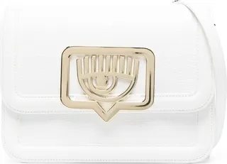 Eyelike-plaque shoulder bag