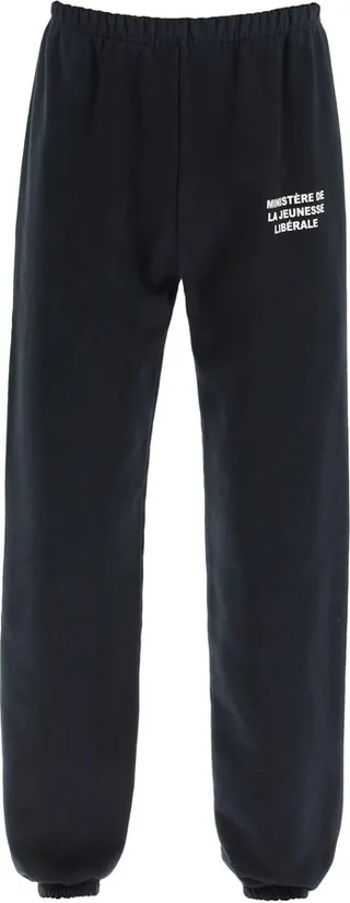 Liberal Youth Ministry Lettering Print Cotton Sweatpants