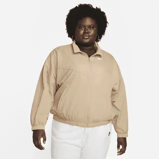 Women's Nike Sportswear Essential Windrunner Woven Jacket (Plus Size) in Brown