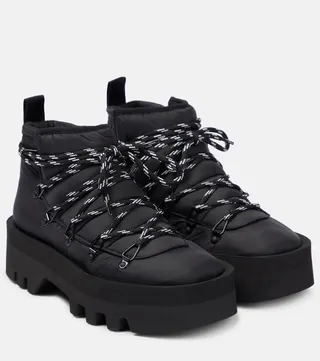 Padded lace-up ankle boots