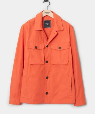 Lightweight CPO Shirt Jacket in Orange