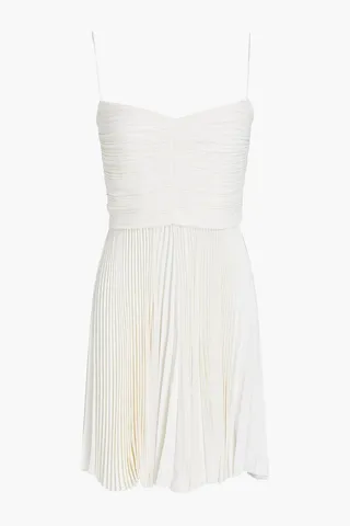 Lou Lou pleated crepe mini dress