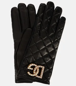 DG quilted leather gloves