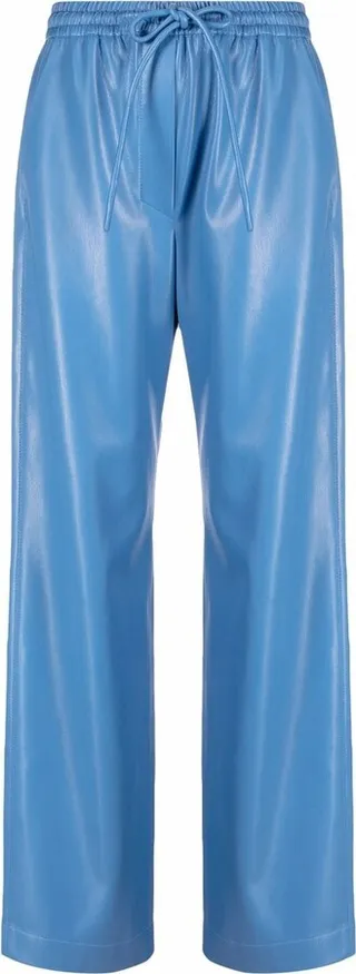 Faux-Leather Drawstring-Waist Trousers
