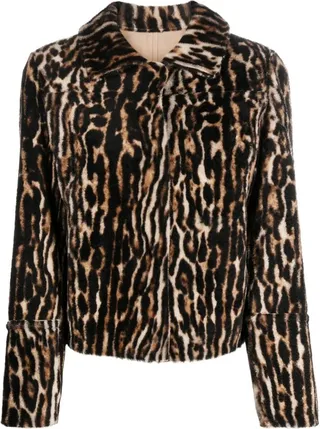 Leopard-Print Shearling Jacket