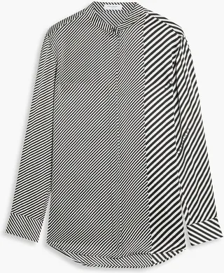 Striped silk-satin shirt