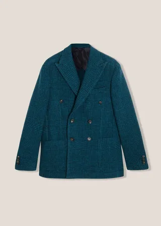 Aaradeo Checked Double Breasted Jacket