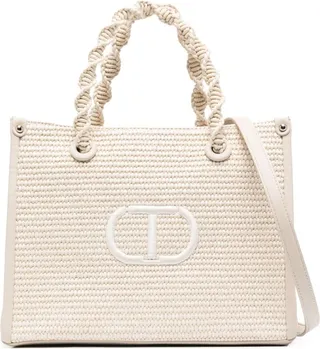 Embroidered-Logo Detail Tote Bag