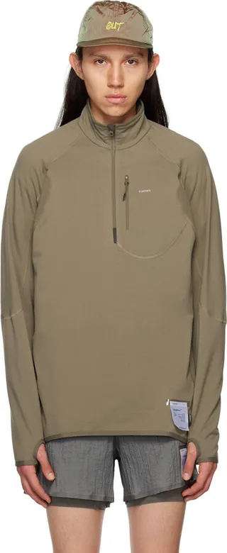 Satisfy Taupe Half-Zip Sweater