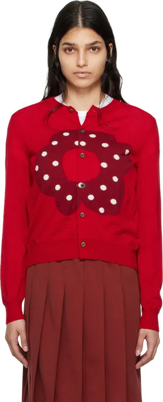 Comme des Garçons Girl Red Flower Cardigan