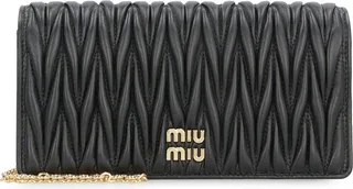 Miu Miu Matelassé Logo Plaque Crossbody Phone Bag