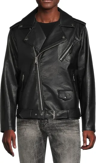Vegan Leather Biker Jacket