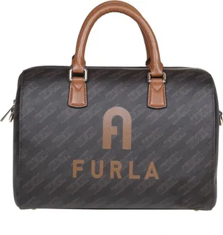 Furla Logo Printed Monogram Shoulder Bag