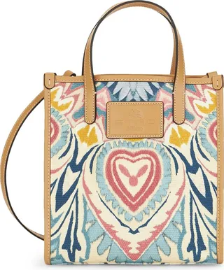 Globetrotter Heart Print Shopping Tote