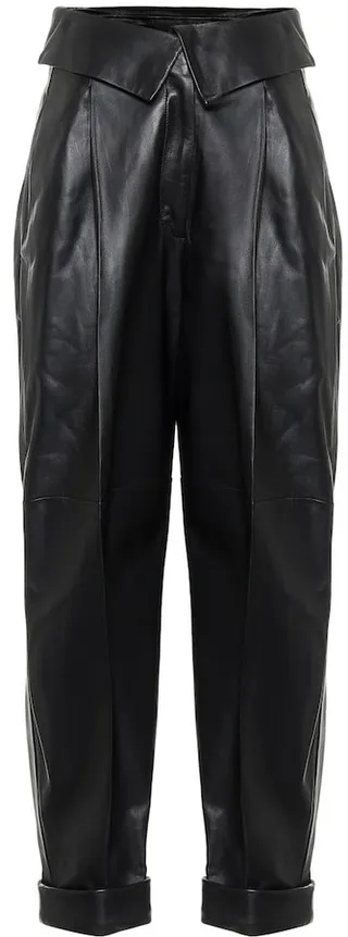 Cropped leather pants