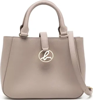 Logo-Plaque Leather Tote Bag