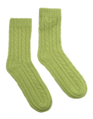 Portolano Ladies Chunky Socks With Rows Of Cables