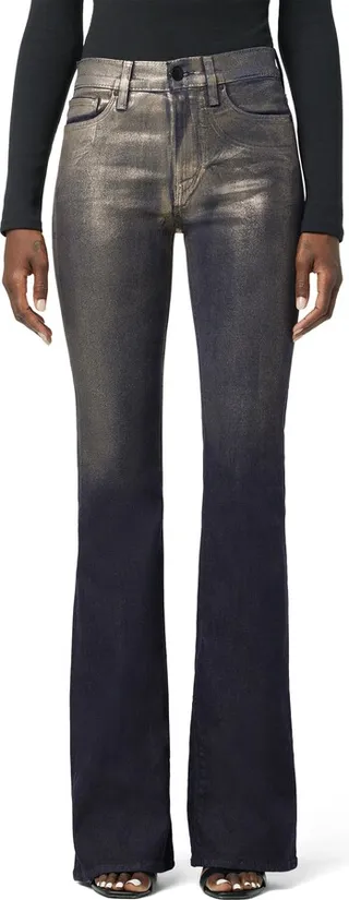 Barbara Coated High Waist Stretch Bootcut Jeans