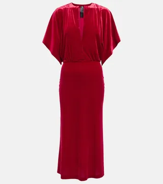 Obie velvet midi dress