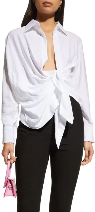 Bahia Self-Tie Draped Shirt