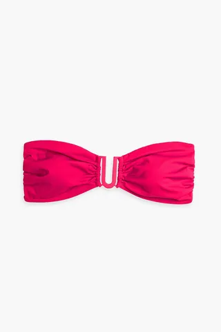 Ruched bandeau bikini top