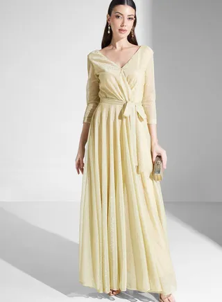 Hadia Ghaleb Shimmer A-Line Gown