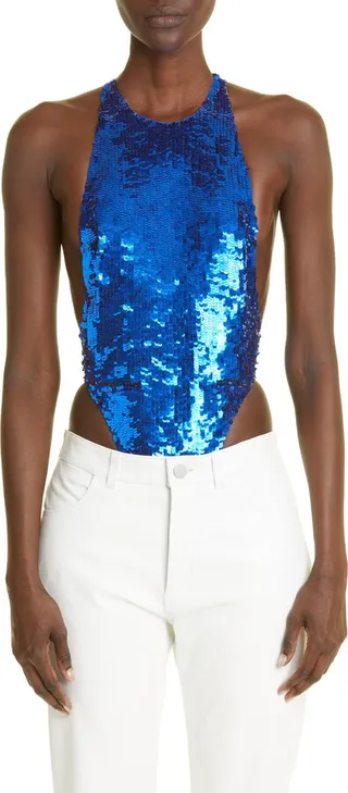 Paillette Halter Neck Bodysuit