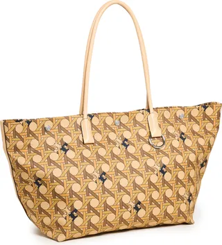 Tory Burch Canvas Basketweave Tote