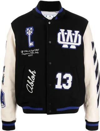 Black Patch Detailing Bomber Jacket
