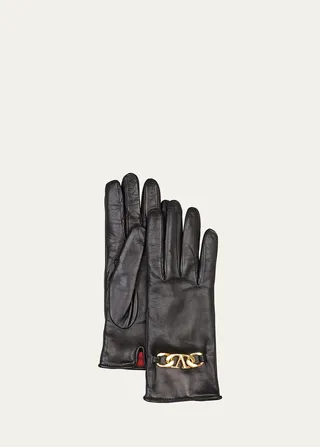 VLOGO Chain Leather Gloves