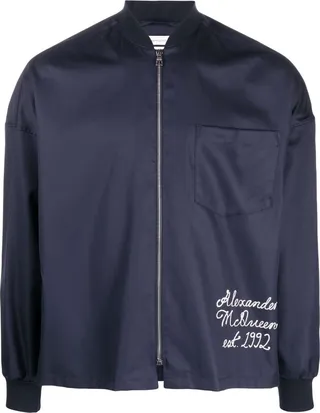 Logo-Embroidered Bomber Jacket