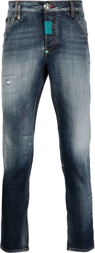 Stonewashed Skinny-Cut Jeans