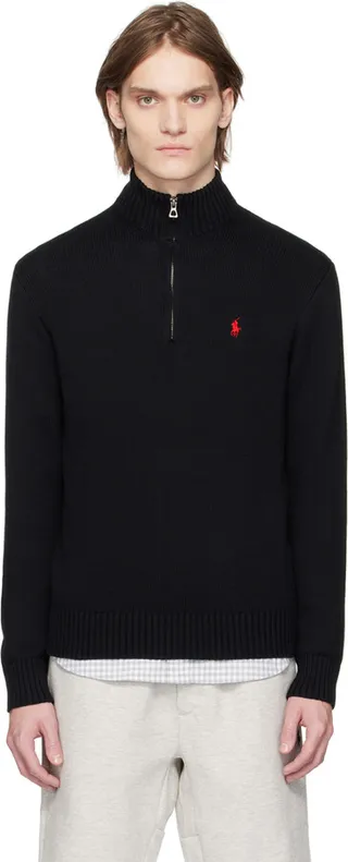 Polo Ralph Lauren Black Embroidered Sweater