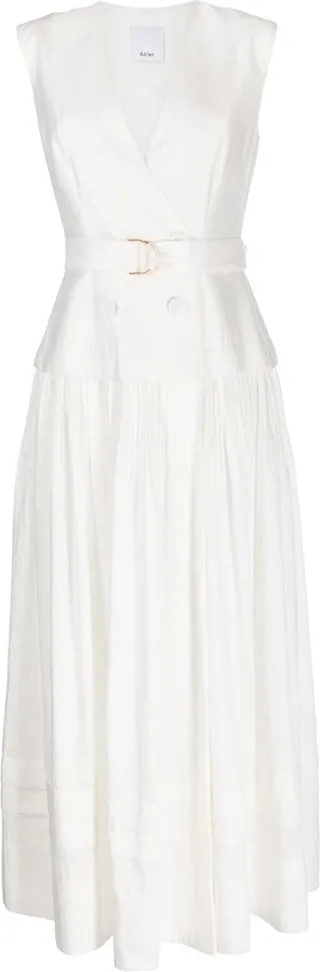 Miller belted sleeveless midi dress