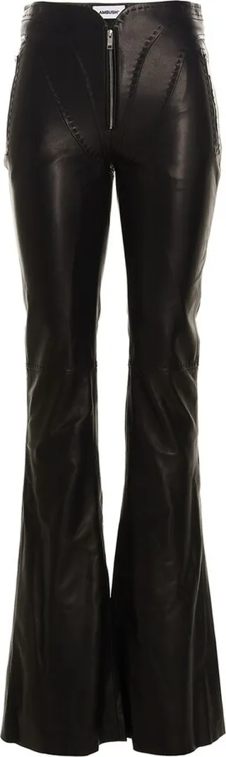 Flared Leather Pants