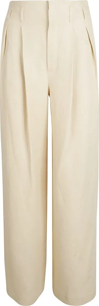 Straight Leg Plain Trousers
