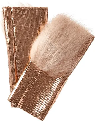 Adrienne Landau Metallic Gloves