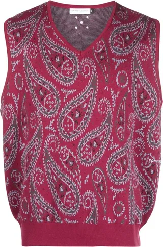 Pink Spencer Paisley Knitted Vest