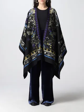 Etro jacquard wool cape