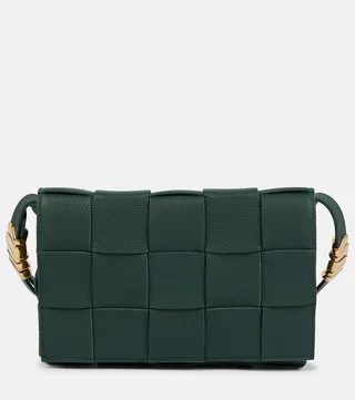 Cassette leather shoulder bag