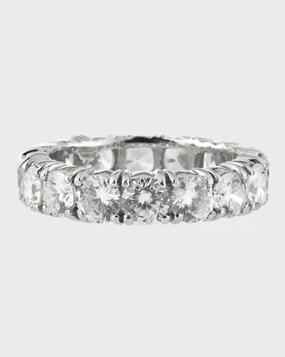 14k White Gold 4-Prong Round Eternity Band
