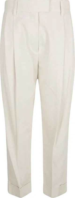 Wide Straight Leg Plain Trousers