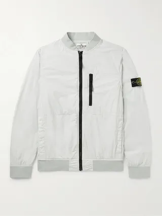 Ages 6-8 Logo-Appliquéd Garment-Dyed Shell Bomber Jacket