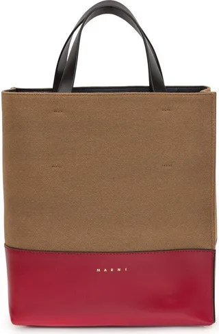 Logo-embossed Panelled Tote Bag