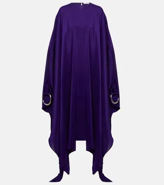 Silk georgette kaftan maxi dress