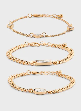 Multipack Marble Detail Bracelets