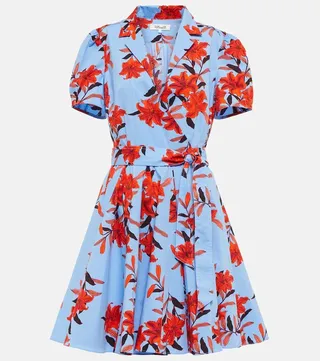 Ana printed crepe wrap dress