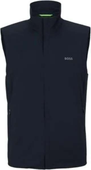 Zip-up gilet in water-repellent fabric with logo